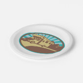 Retro Campervan Papieren Bordje (Gekanteld)