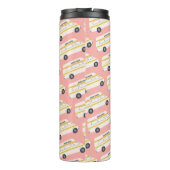 Retro Campervan Vanlife Motorhome roze Thermosbeker (Achterkant)