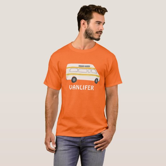  retro campervan vanlife RV - pas het aan! T-shirt (Voorkant volledig)