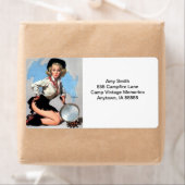 Retro Campfire Cook Pinup Etiket (Insitu)