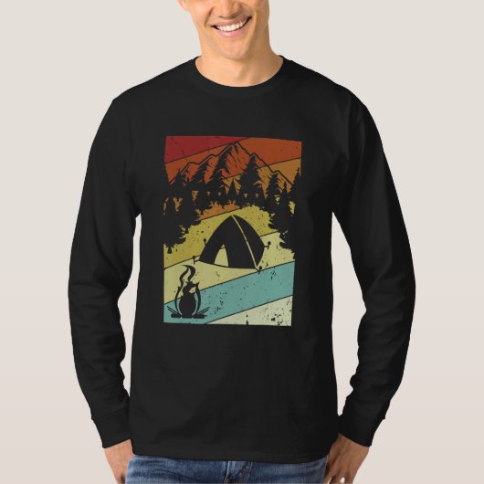 Retro Campgrounds Glamping Backpacking Camper Camp T-shirt (Voorkant)