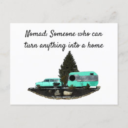 Retro Camping Auto Aanhangwagen Briefkaart