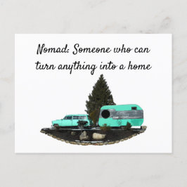 Retro Camping Auto Aanhangwagen Briefkaart