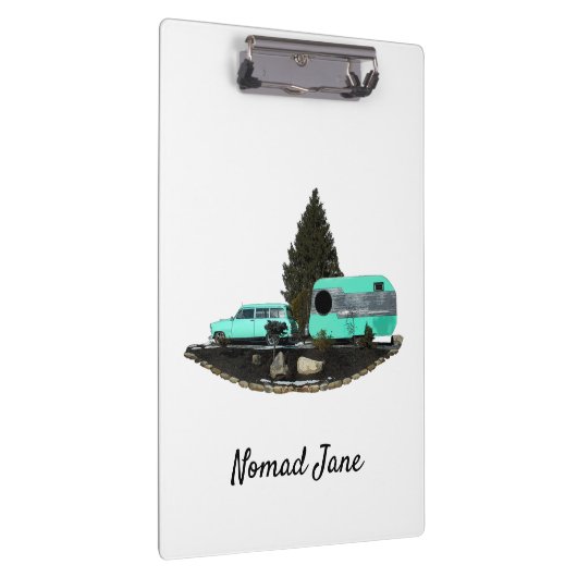 Retro Camping Auto Aanhangwagen Klembord (Rechts)