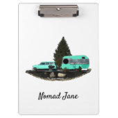 Retro Camping Auto Aanhangwagen Klembord (Voorkant)