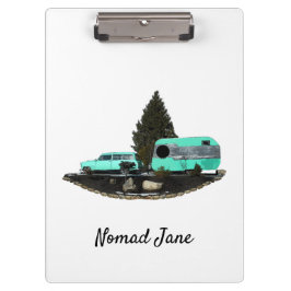 Retro Camping Auto Aanhangwagen Klembord