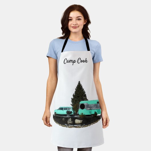 Retro Camping Auto Aanhangwagen Schort (Gedragen)