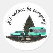 Retro Camping Auto Aanhangwagen Stickers (Voorkant)
