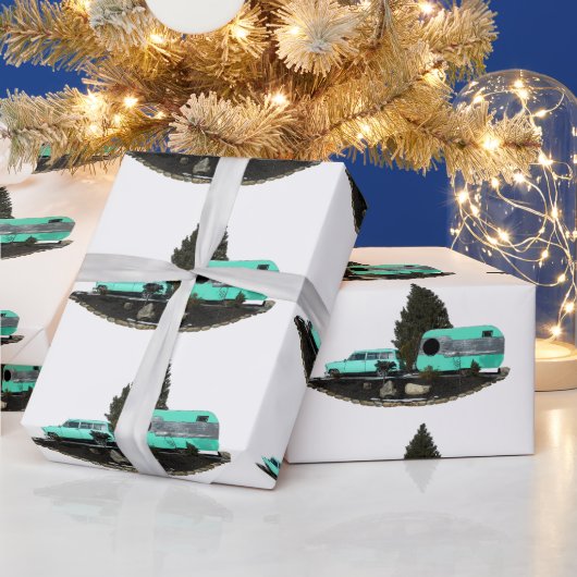 Retro Camping Auto Aanhangwagen Verpakking Papier (Feestdagen)