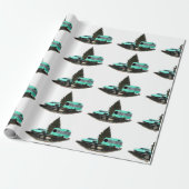 Retro Camping Auto Aanhangwagen Verpakking Papier (Uitgerold)