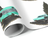 Retro Camping Auto Aanhangwagen Verpakking Papier (Rol Hoek)