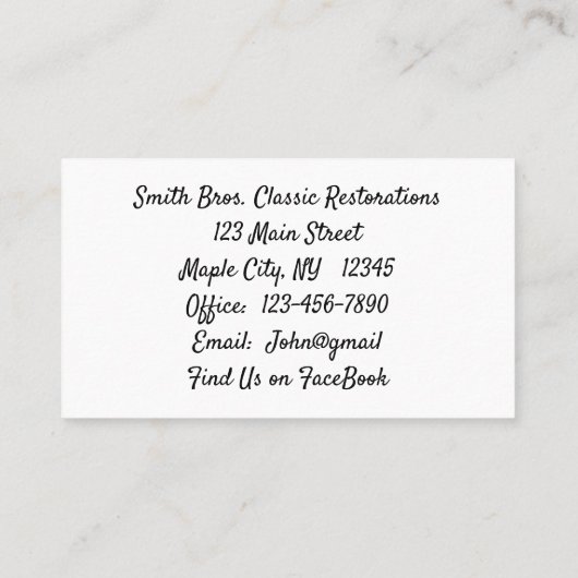 Retro Camping Auto Aanhangwagen Visitekaartjes (Achterkant)