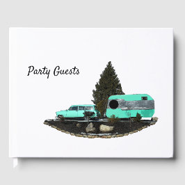 Retro Camping Auto Trailer Gastenboek