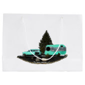 Retro Camping Auto Trailer Gift Bag Groot Cadeauzakje (Achterkant)
