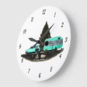 Retro Camping Auto Trailer Nomad Wandklok (Hoek)