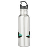 Retro Camping Auto Trailer Nomad Waterfles Waterfles (Achterkant)