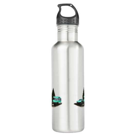 Retro Camping Auto Trailer Nomad Waterfles Waterfles (Achterkant)