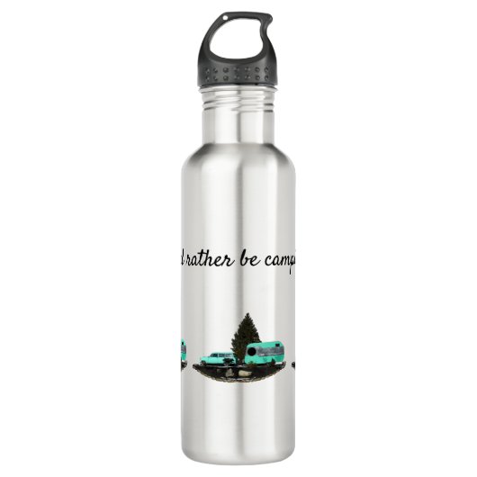 Retro Camping Auto Trailer Nomad Waterfles Waterfles (Voorkant)