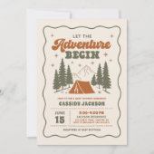 Retro Camping Baby Shower Kaart (Voorkant)