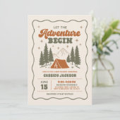Retro Camping Baby Shower Kaart (Staand voorkant)