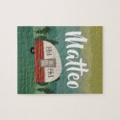Retro Camping Berggroen Legpuzzel (Horizontaal)