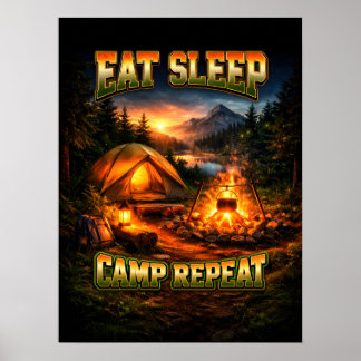 Retro Camping Bootleg Wilderness Poster