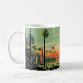 Retro Camping Bos Zonsondergang Koffiemok (Links)