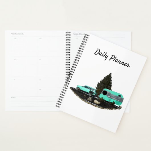 Retro Camping Car Trailer Dagelijkse Planner (Display)