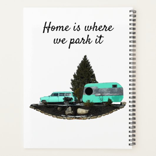 Retro Camping Car Trailer Dagelijkse Planner (Achterkant)