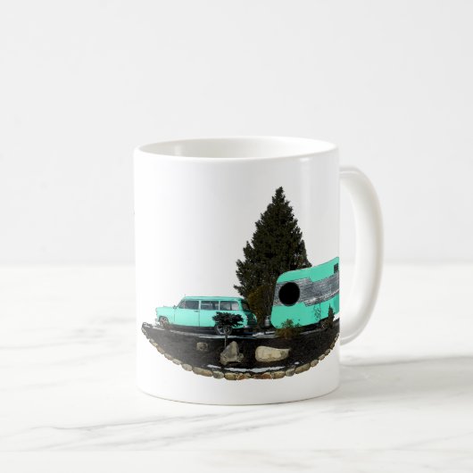 Retro Camping Car Trailer Nomad Coffee Mok (Voorkant rechts)