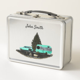 Retro Camping Car Trailer Nomad Lunch Box
