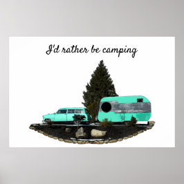 Retro Camping Car Trailer Nomad Poster