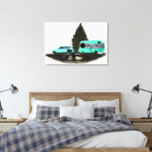 Retro Camping Car Trailer Uitgerekt Verpakt Canvas (Insitu (Slaapkamer))