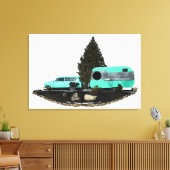 Retro Camping Car Trailer Uitgerekt Verpakt Canvas (Insitu (Woonkamer))
