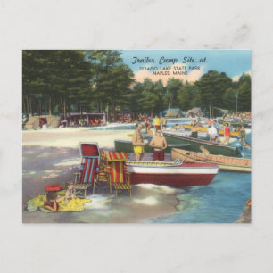 Retro Camping in Sebago Lake Travel Briefkaart