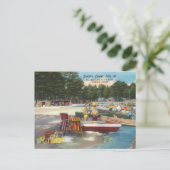 Retro Camping in Sebago Lake Travel Briefkaart (Staand voorkant)