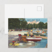 Retro Camping in Sebago Lake Travel Briefkaart (Voorkant / Achterkant)