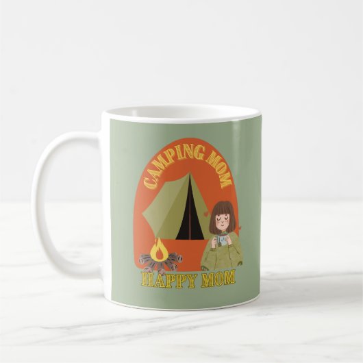 Retro camping moeder drink thee, camper mama koffiemok (Links)