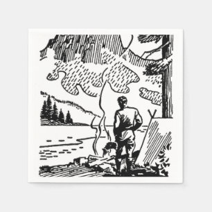 Retro Camping Paper Napkin Servet
