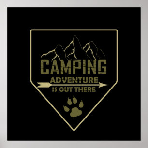 retro camping poster