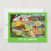 Retro CAMPING RALLY  Campers Invitation Kaart (Voorkant)