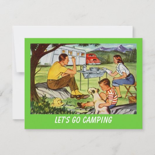 Retro CAMPING RALLY  Campers Invitation Kaart (Voorkant)
