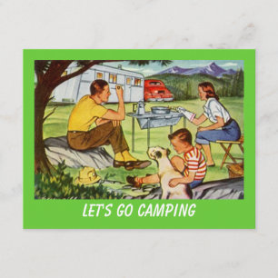 Retro CAMPING RALLY  Campers Invitation Kaart
