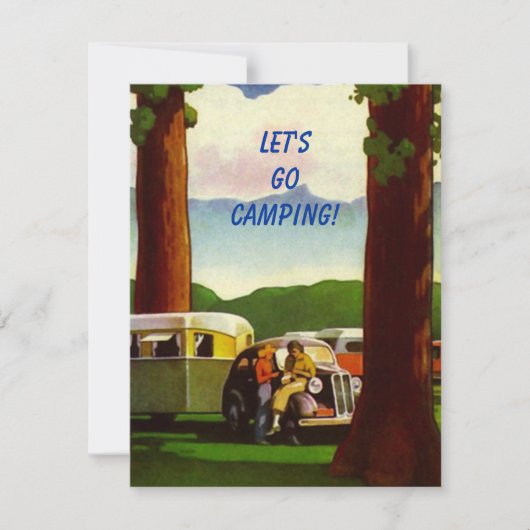 Retro CAMPING RALLY  Campers Invitation Kaart (Voorkant)