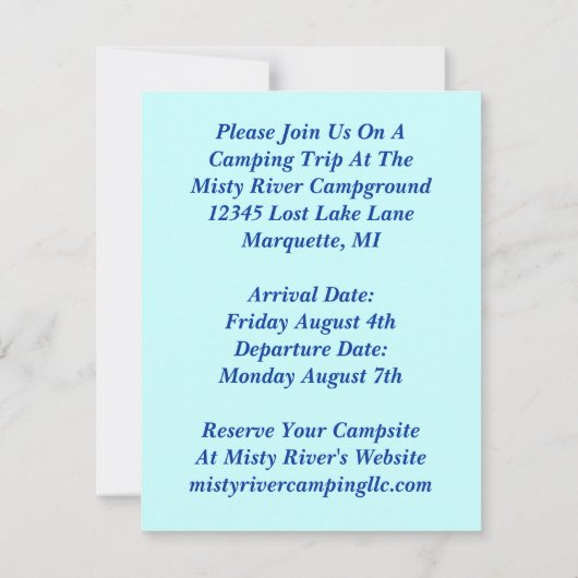 Retro CAMPING RALLY  Campers Invitation Kaart (Achterkant)