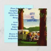 Retro CAMPING RALLY  Campers Invitation Kaart (Voorkant / Achterkant)