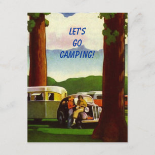 Retro CAMPING RALLY  Campers Invitation Kaart