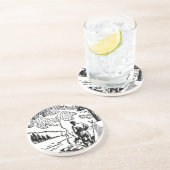 Retro Camping Sandstone Zandsteen Onderzetter (Zijkant)