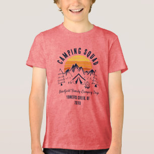 Retro Camping Squad Custom Familie Zomerreis Tri-Blend Shirt