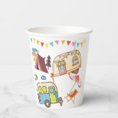 Retro Camping-thema Papieren Bekers (Achterkant)